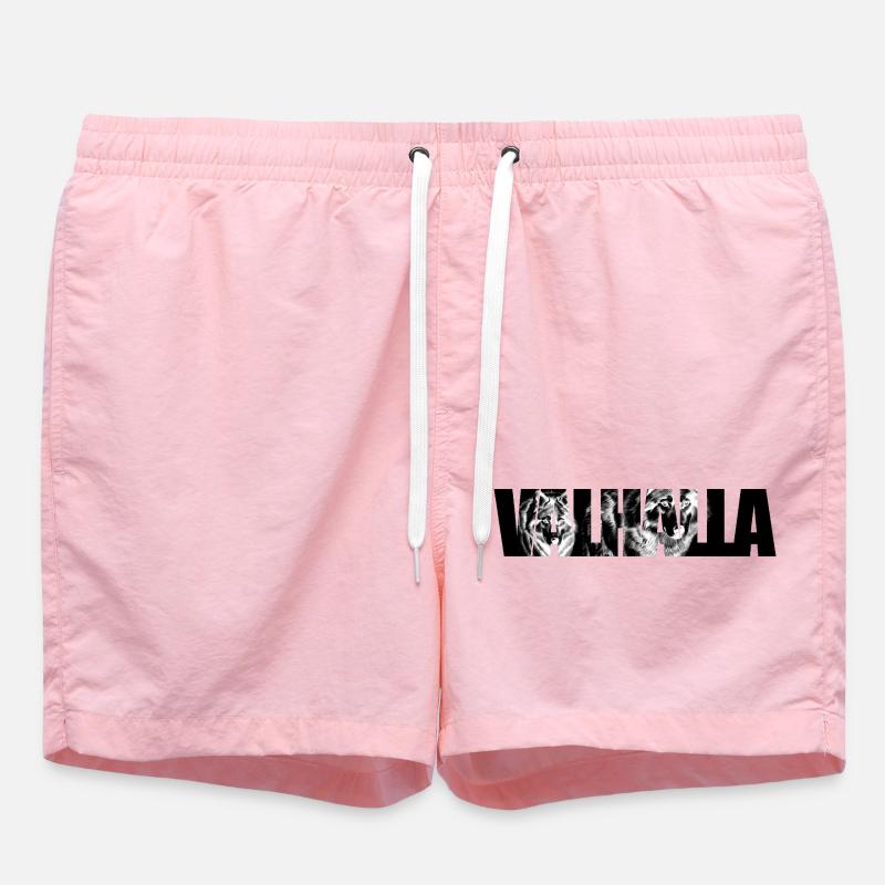 Wolf face in fragment pattern - Swim Trunks - pink