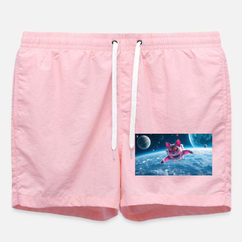 Chat astronaute - Short de bain - rose