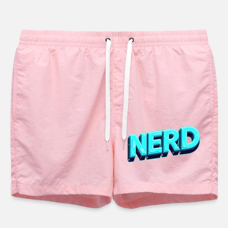 Nerd Neon 3D Retro - Swim Trunks - pink
