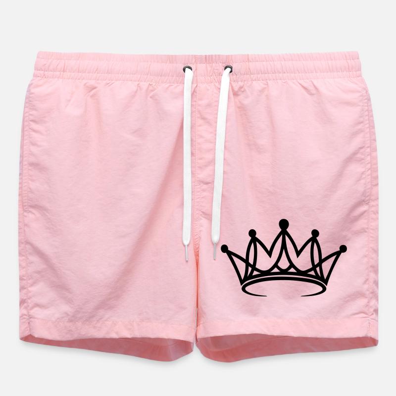 Crown, elegant, customizable - Swim Trunks - pink