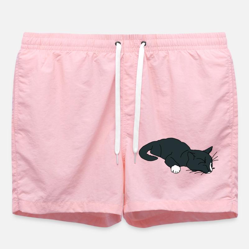 Chat endormi - Short de bain - rose