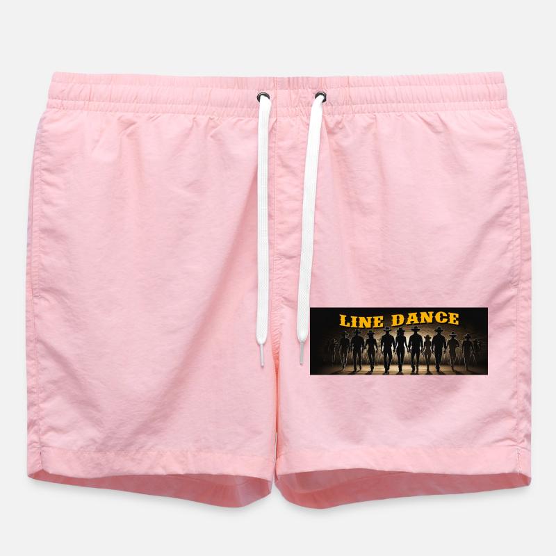 Line dance group dancing - Swim Trunks - pink