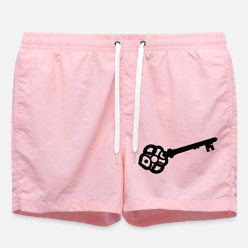 Silhouette de clé squelette ornée - Short de bain - rose