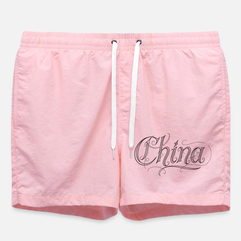 Chine - Short de bain - rose