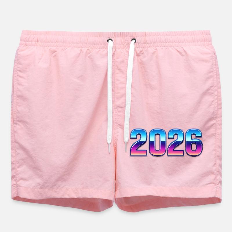 Neon 2026 Gradient Design - Swim Trunks - pink