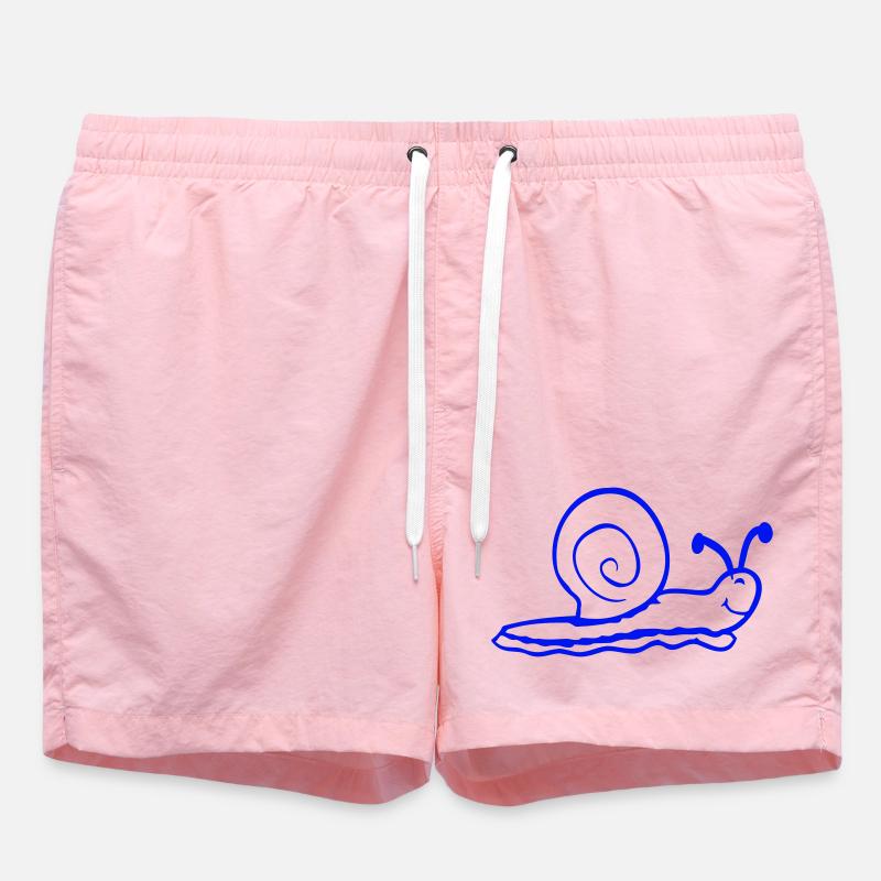 coquille d'escargot limace escargot sourit doucement - Short de bain - rose
