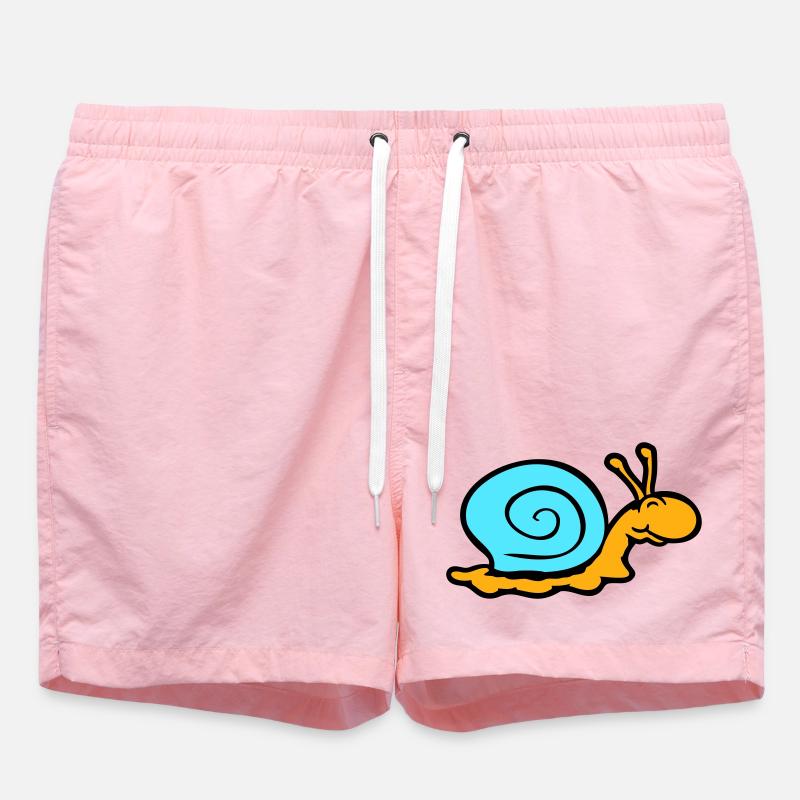 coquille d'escargot limace escargot sourit doucement - Short de bain - rose