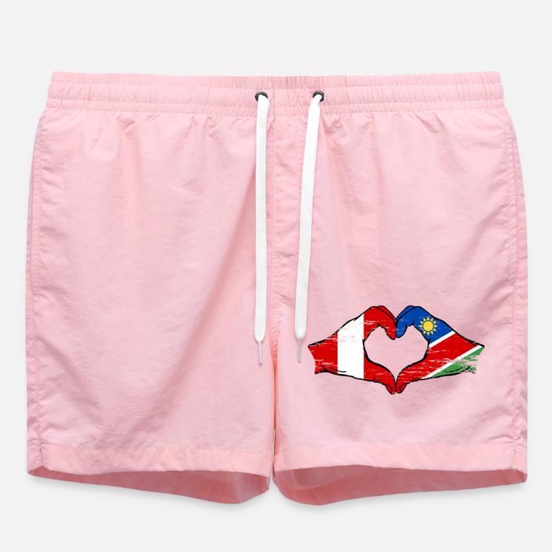 Peru Namibia Flagge Herz used - Badeshorts - Pink