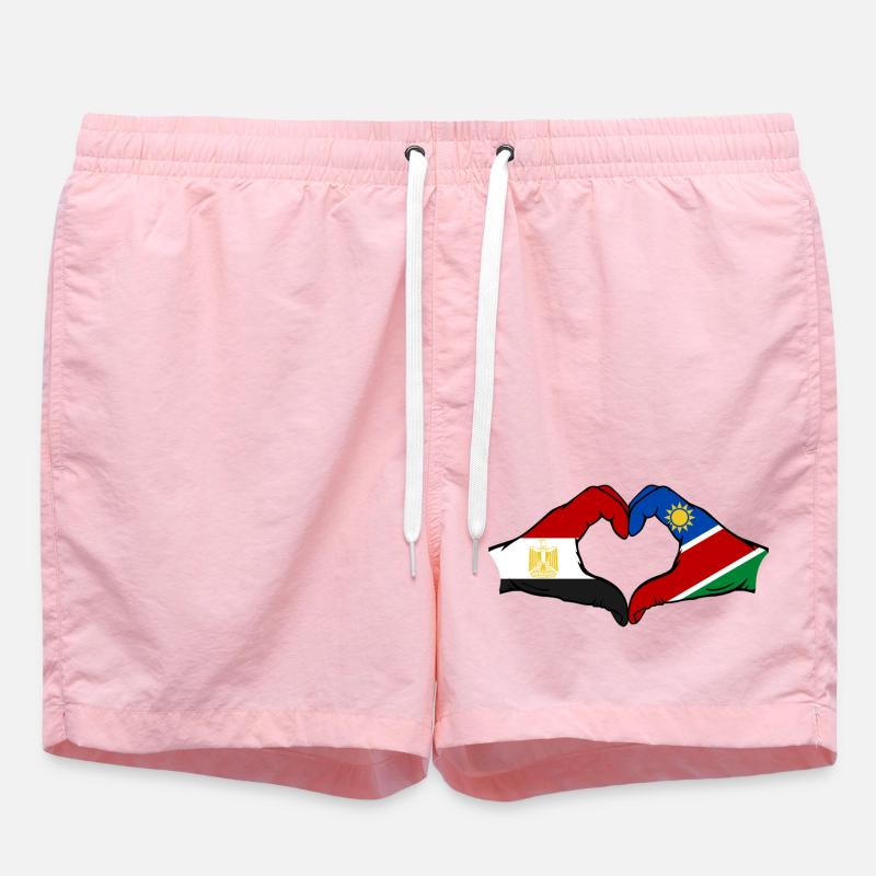 Ägypten_Namibia_Flagge_Haende_Herzform - Short de bain - rose