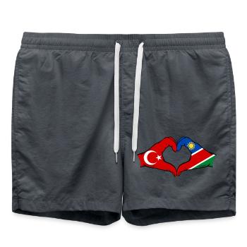 Türkei Namibia Flagge Hände Herzform - Badeshorts -  - Vorne