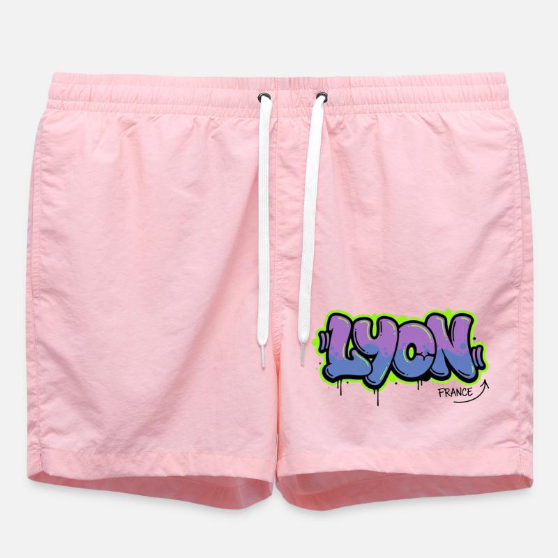 Lettrage graffiti Lyon - Short de bain - rose