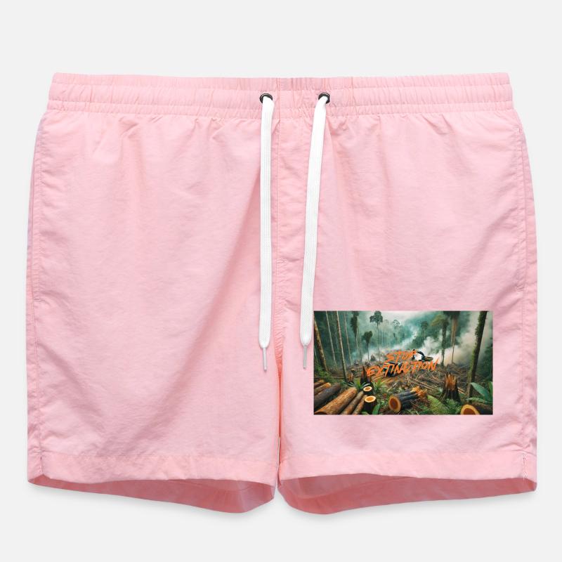 Stop Extinction: Forest Protection Design - Swim Trunks - pink