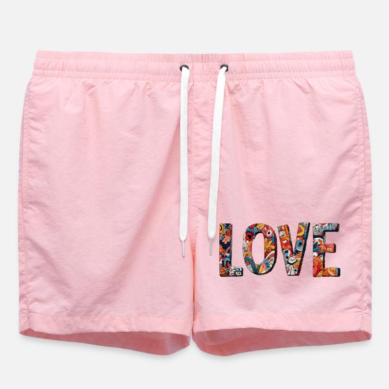 Conception créative de graffitis LOVE - Short de bain - rose