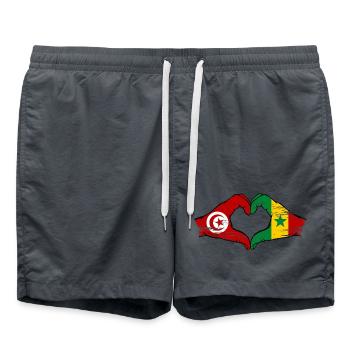 Tunisie Sénégal drapeau mains forme coeur utilisé - Short de bain -  - Devant