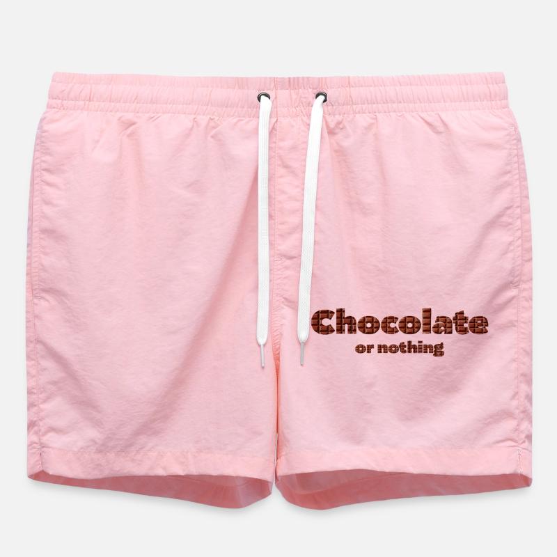Chocolate pattern with 3D effect - Swim Trunks - pink
