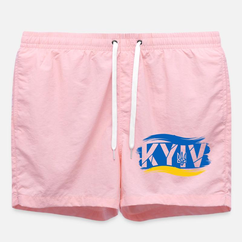 Trident ukrainien et drapeau abstrait - Short de bain - rose