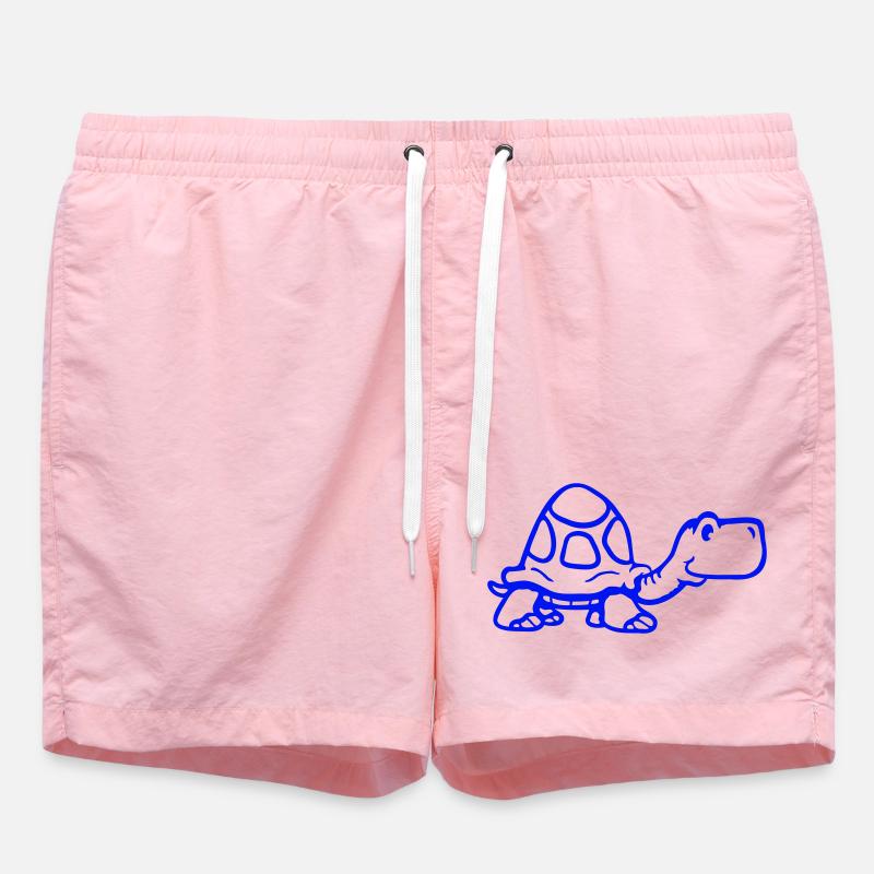 turtle cute smiling happy funny - Swim Trunks - pink