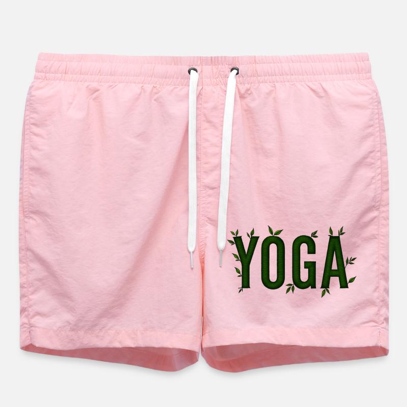Yoga Vert Feuillage Texturé - Short de bain - rose