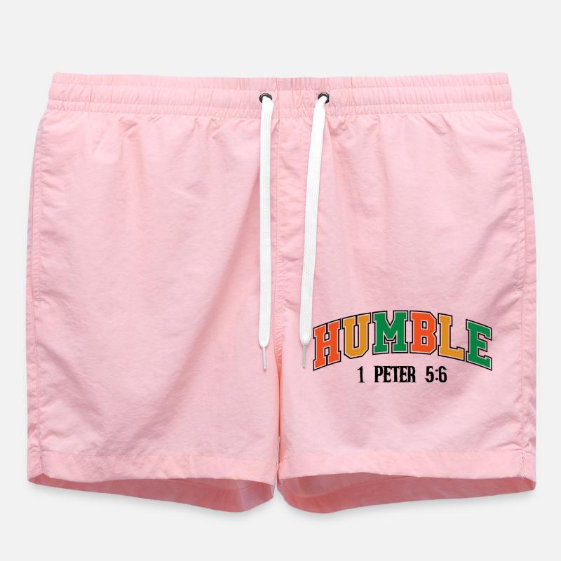 Humble texte arc-en-ciel incurvé - Short de bain - rose