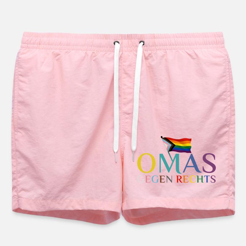 Mamies contre le drapeau arc-en-ciel droit - Short de bain - rose