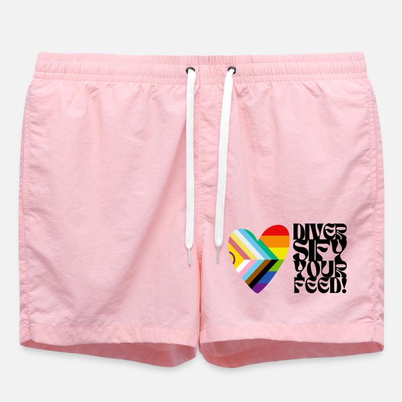 🌈♿ Diversify Your Feed –Progress Pride&Disability - Badeshorts - Pink