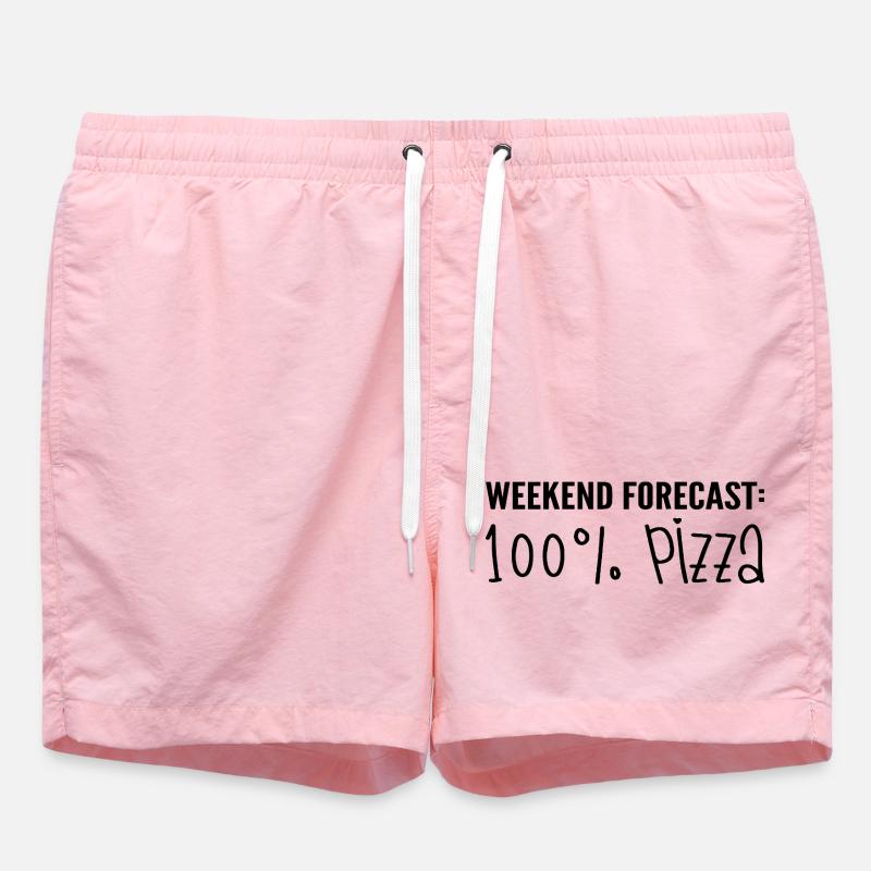 Weekend forecast: 100% pizza - Swim Trunks - pink