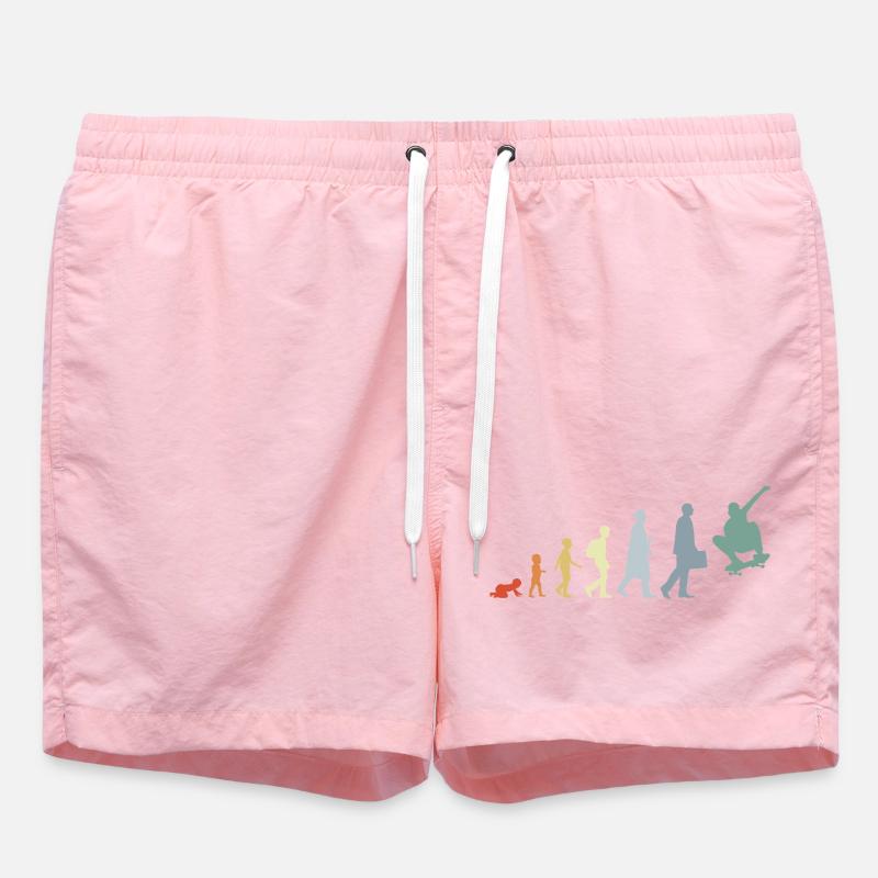 Skateboarder Evolution - Swim Trunks - pink