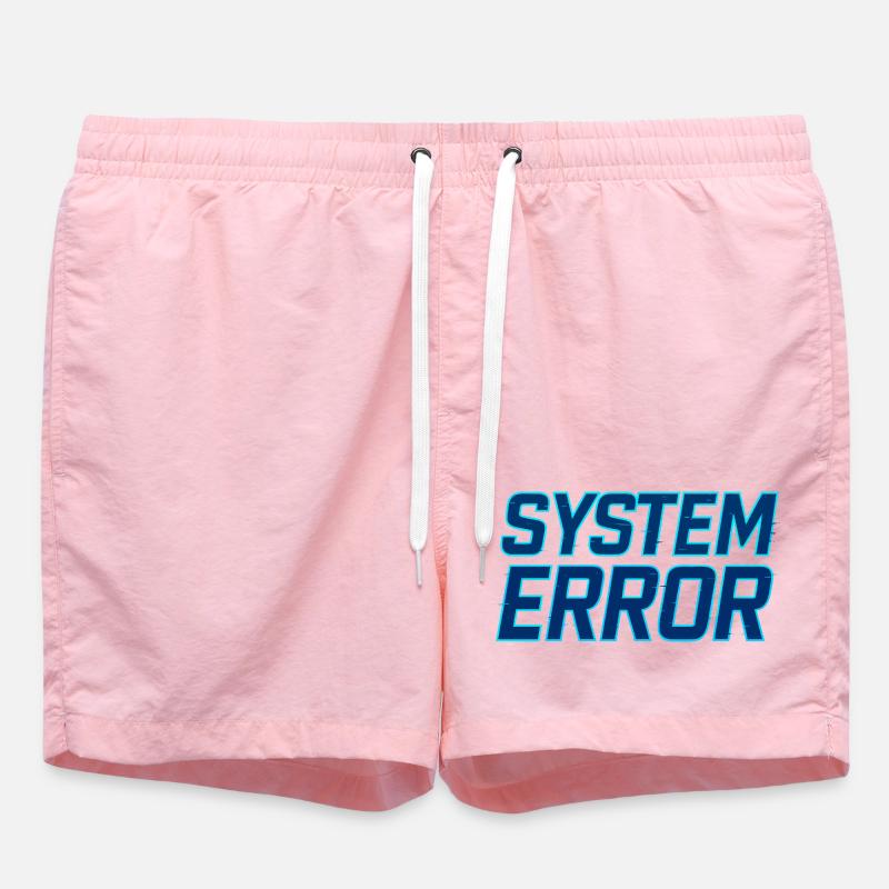System Error Glitch Design - Swim Trunks - pink