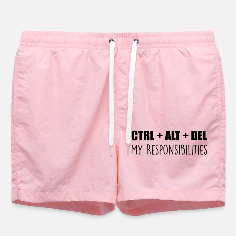 ctrl + alt + del : my responsibilities - Short de bain - rose