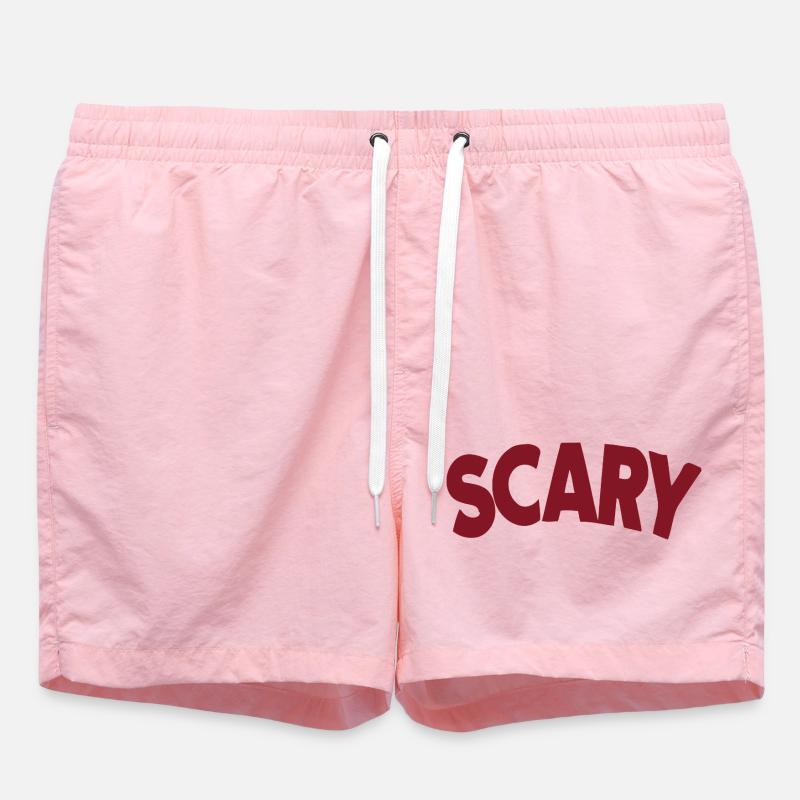 Lettrage Scary Rouge Bold - Short de bain - rose