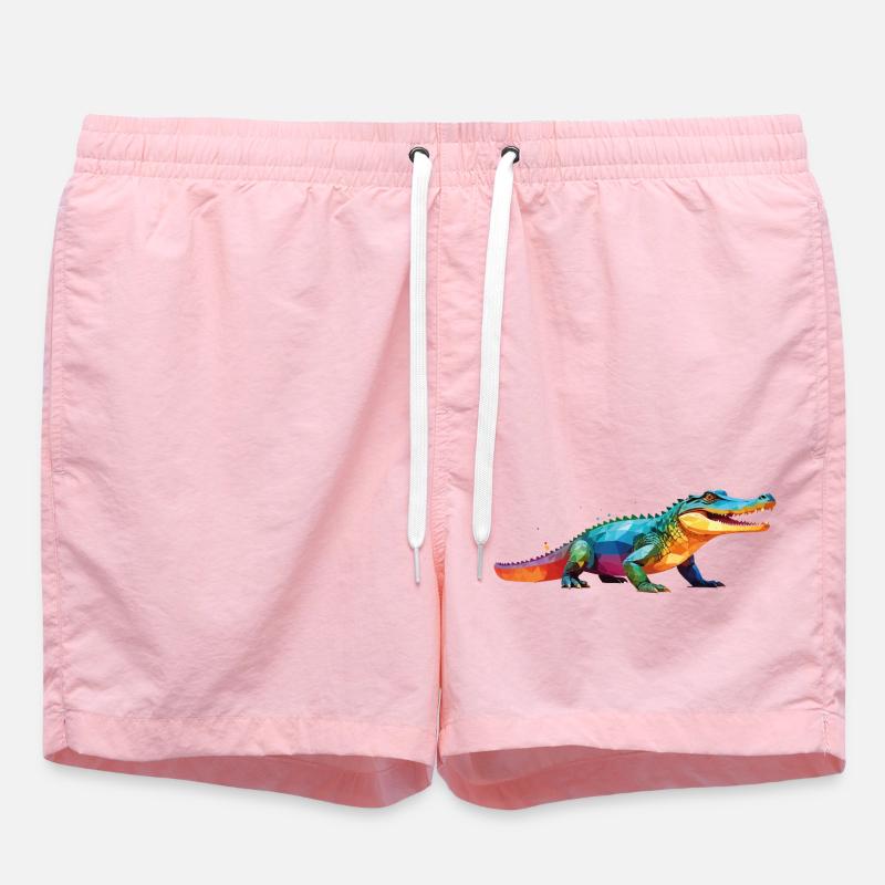 kroko_poly4 - Swim Trunks - pink