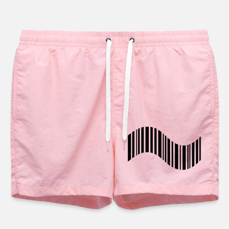 Barcode in wavy shape - Swim Trunks - pink