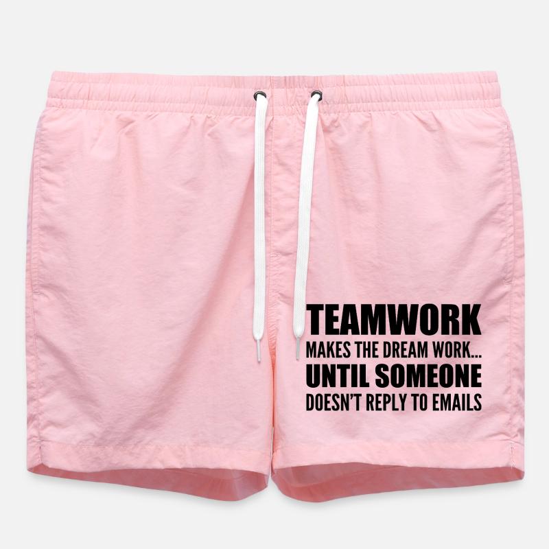 Teamwork... without email response - Swim Trunks - pink