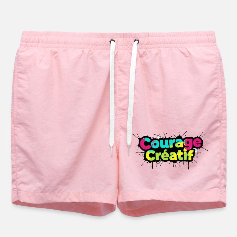 Courage Créatif Bunte Typografie - Badeshorts - Pink