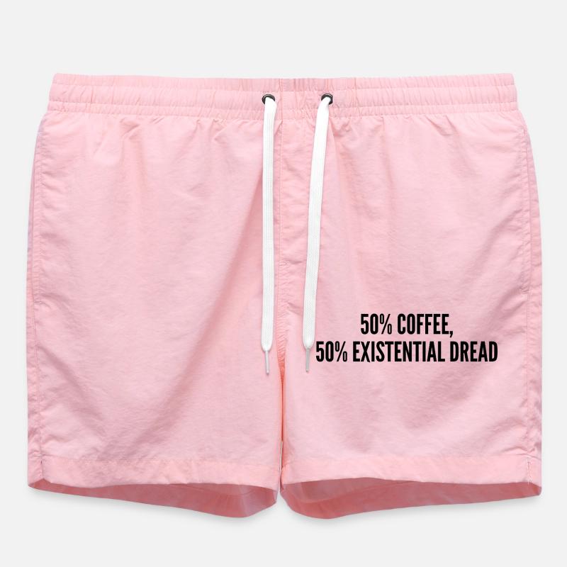 50% coffee 50% existential dread - Short de bain - rose