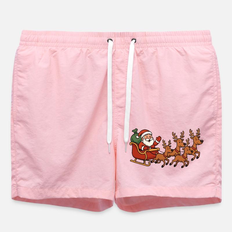 Traîneau de Noël avec des rennes - Short de bain - rose