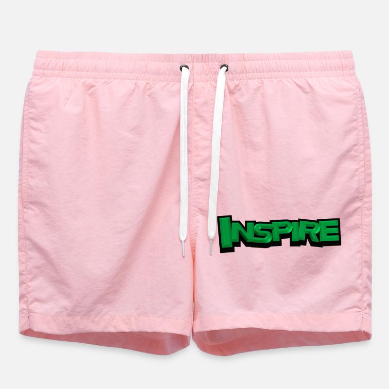 INSPIRE – Modern 3D Typography Design - Swim Trunks - pink