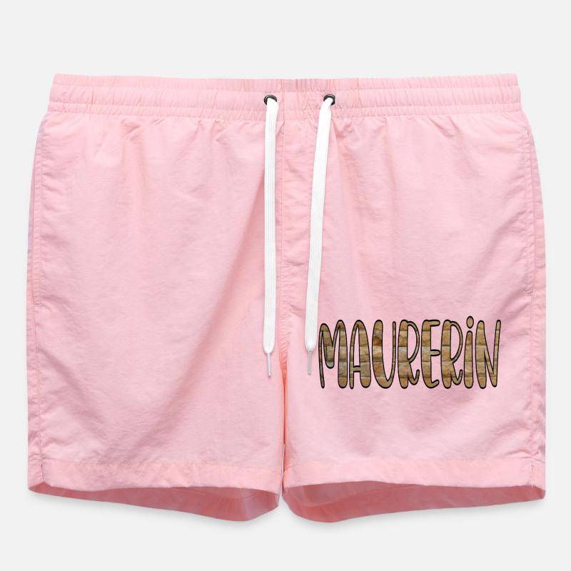 Construction industry bricklayer house construction - Swim Trunks - pink