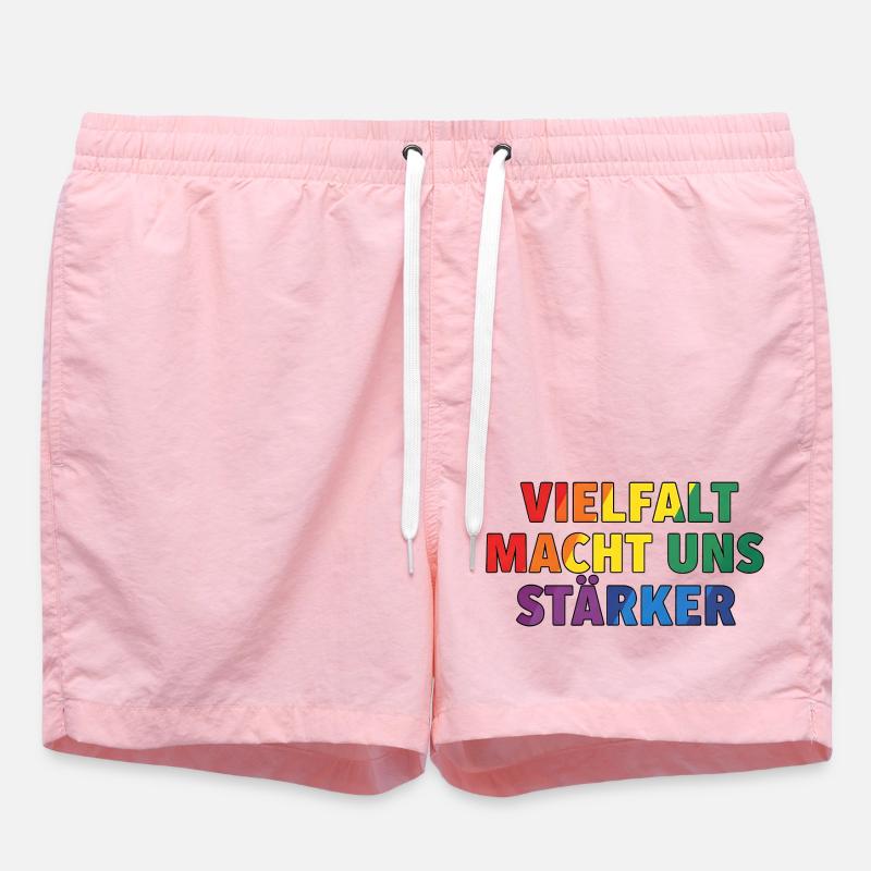 La diversité nous rend plus forts – Regenbogen Design - Short de bain - rose