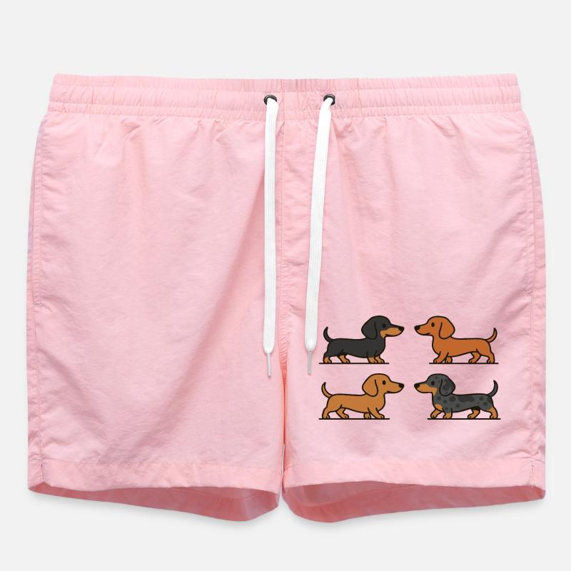 Mignons teckels en variations de couleur - Short de bain - rose
