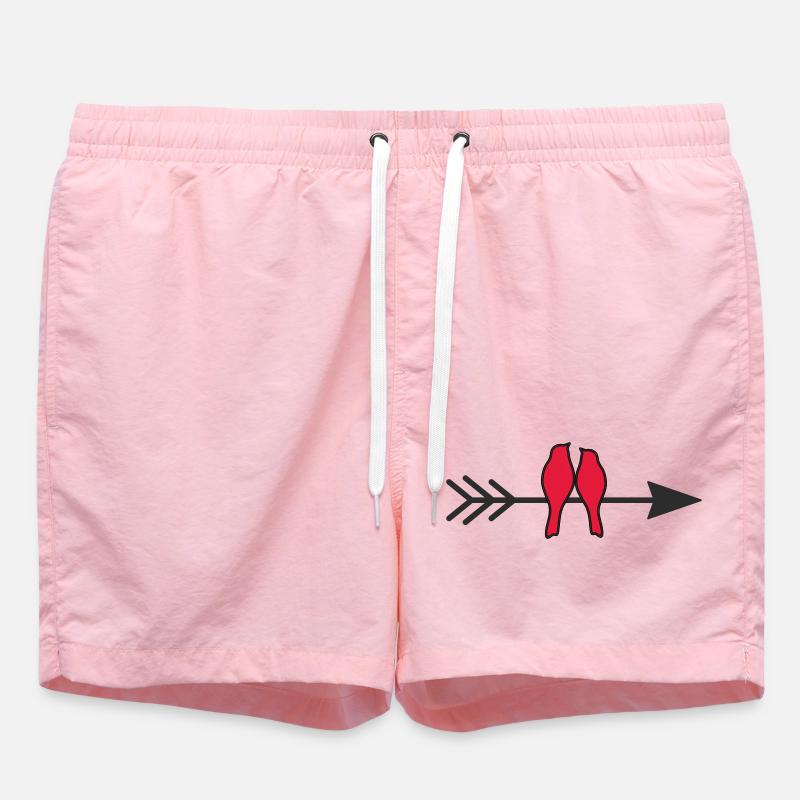 Oiseaux amoureux - Short de bain - rose