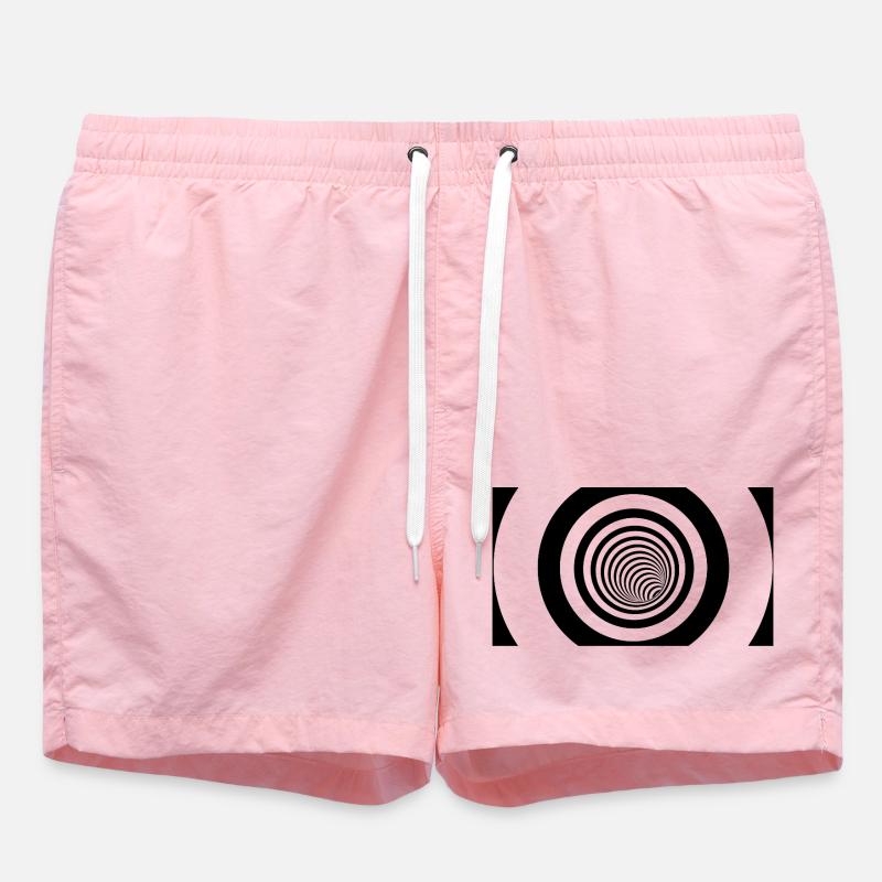 Concentric Black Vortex - Swim Trunks - pink