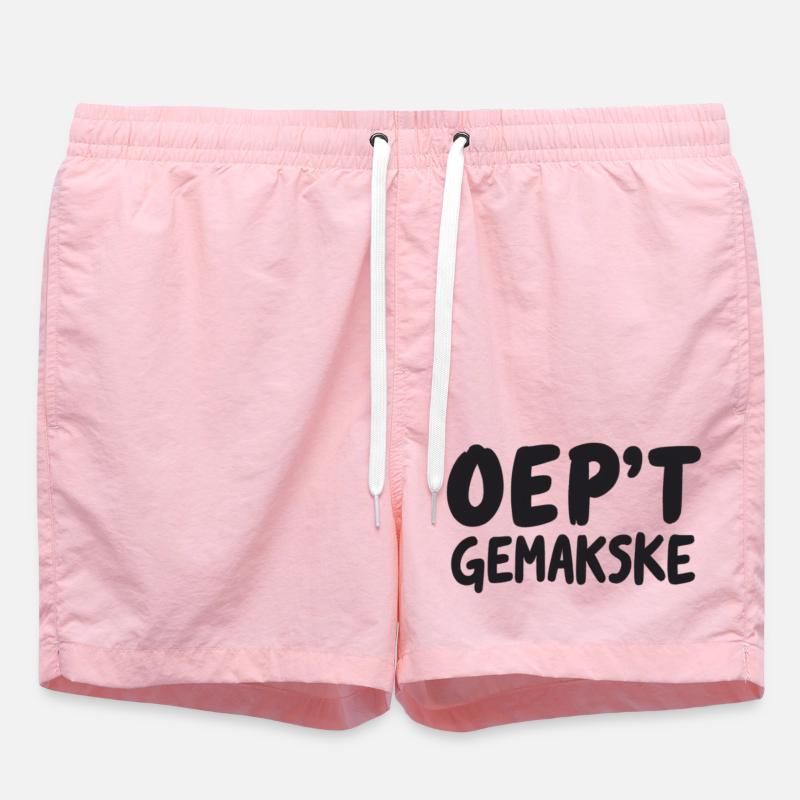 OEP'T GEMAKSKE. Antwerp dialect Shirts - Swim Trunks - pink