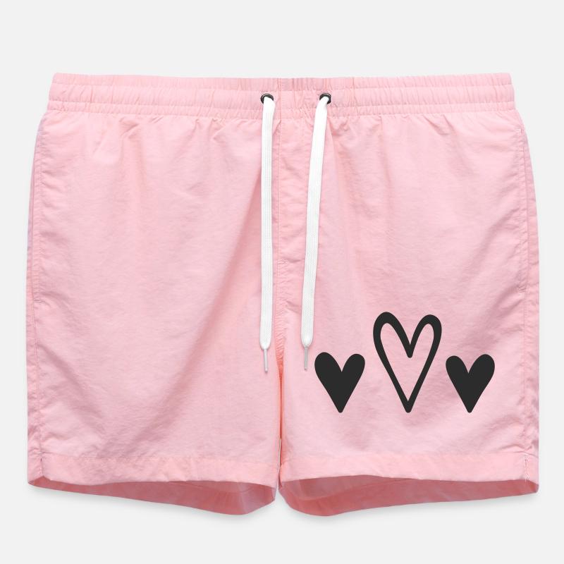 Three Hearts Design - Swim Trunks - pink