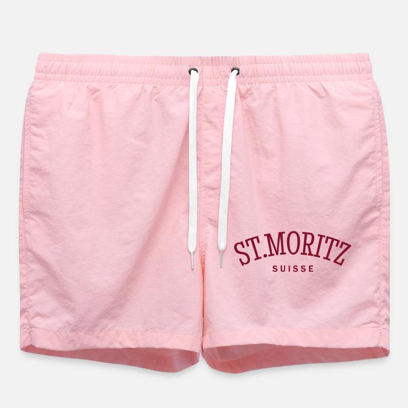 St. Moritz - Suisse - Switzerland - Swiss - Swim Trunks - pink