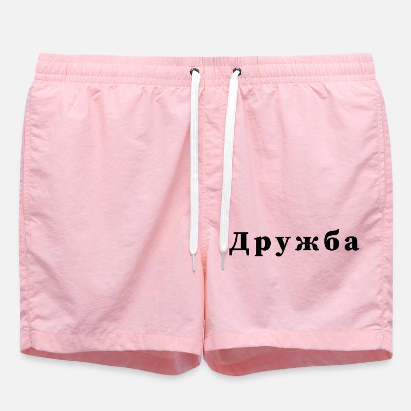Freundschaft - дружба Statement Druck - Badeshorts - Pink