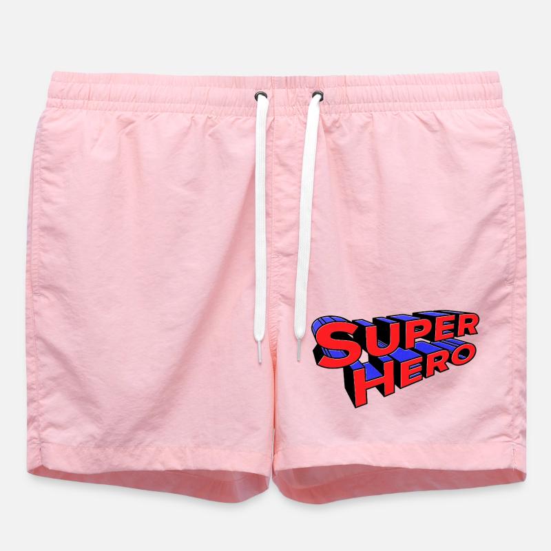 Super Hero Statement - Swim Trunks - pink