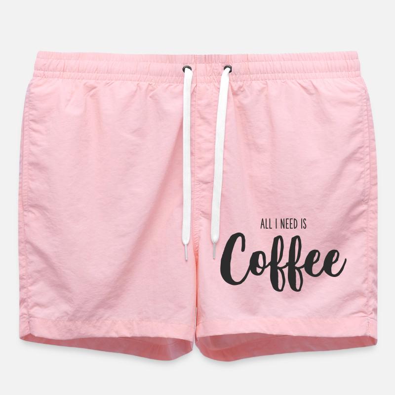 All I Need Is coffee - Badeshorts - Pink