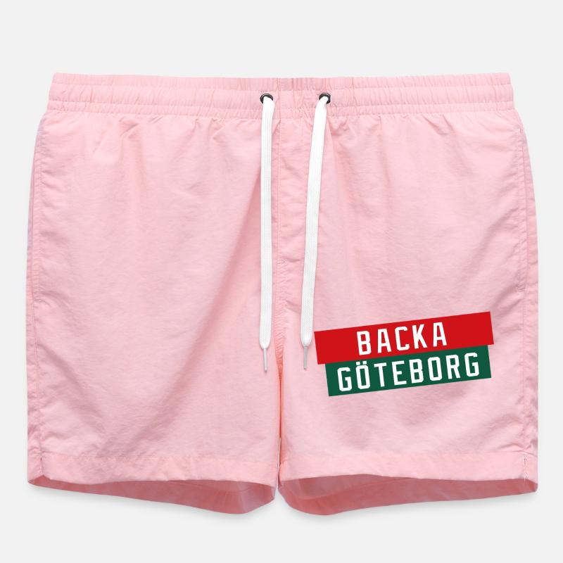 Backa Göteborg Diagonaltext - Swim Trunks - pink