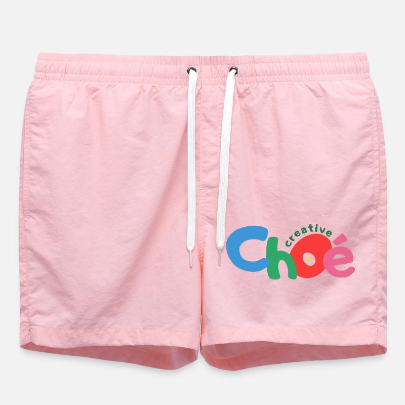 choe creative texte - Short de bain - rose